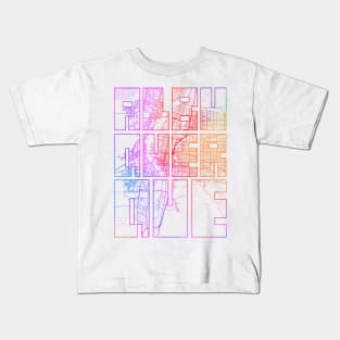 Albuquerque, USA City Map Typography - Colorful Kids T-Shirt